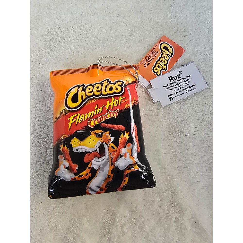 Cheetos Flamin Hot Crunchy Bag Ornament Ruz Chester Cheetah Snack Decor NEW
